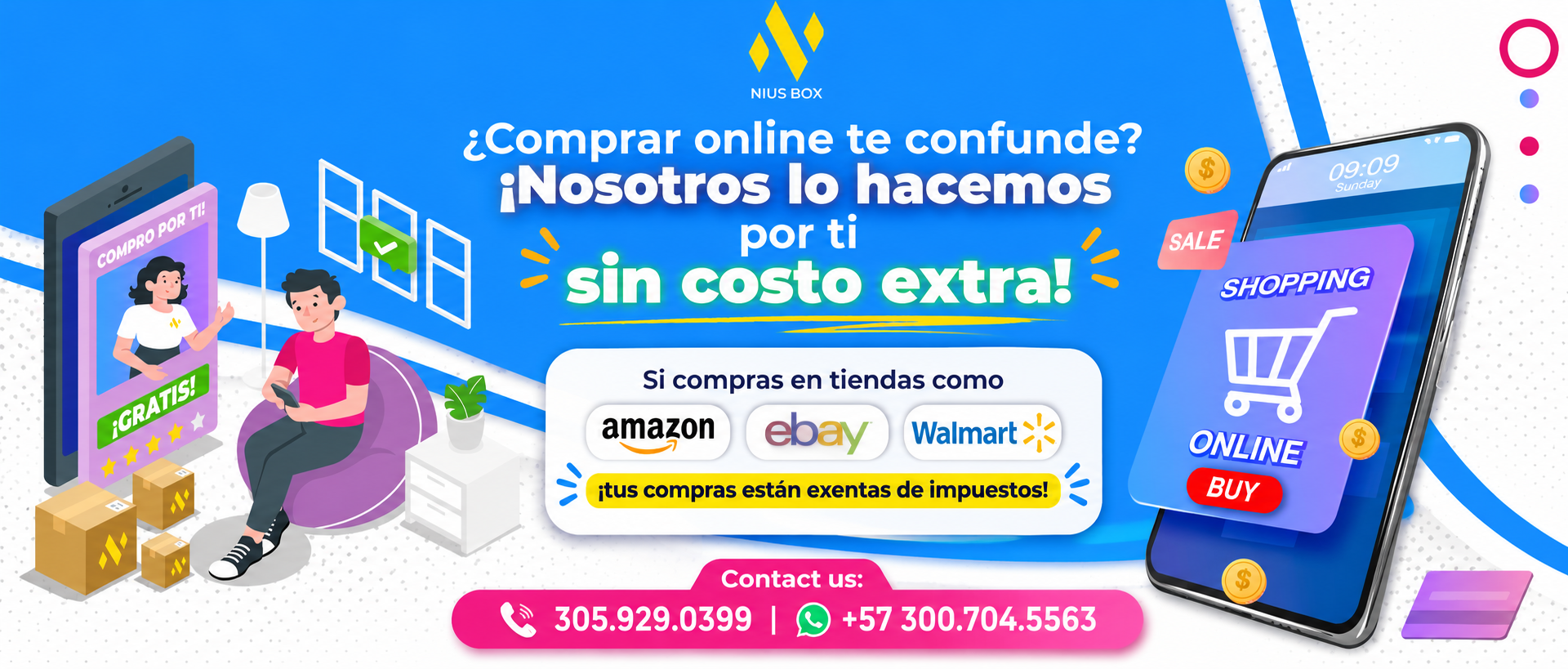 Promoción de envíos de NIUS BOX a Colombia con información de la DIAN